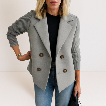 Siena | Elegante Blazer met Gebreide Mouwen