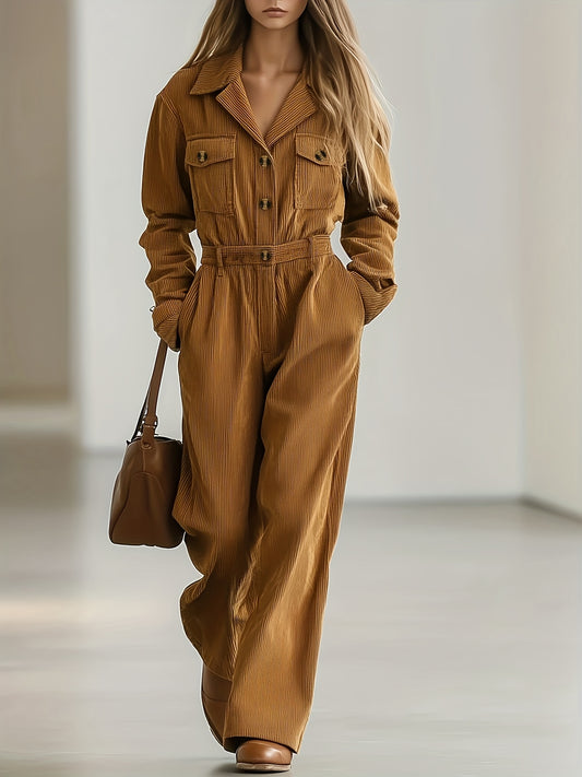 Sandra | Elegante Corduroy Jumpsuit met Knopen