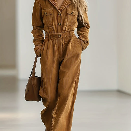 Sandra | Elegante Corduroy Jumpsuit met Knopen